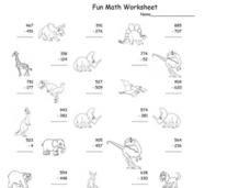 Fun Math Worksheet: Multiple Digit Subtraction 10 Worksheet