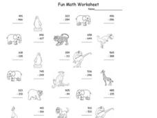 Fun Math Worksheet: Multiple Digit Subtraction 3 Worksheet