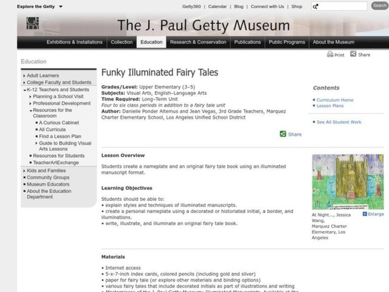 Funky Illuminated Fairy Tales Lesson Plan