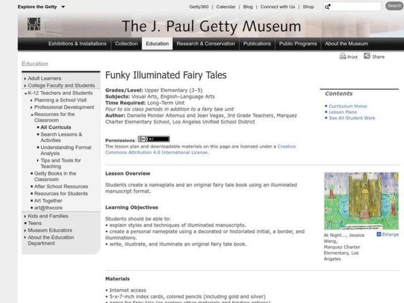 Funky Illuminated Fairy Tales Lesson Plan