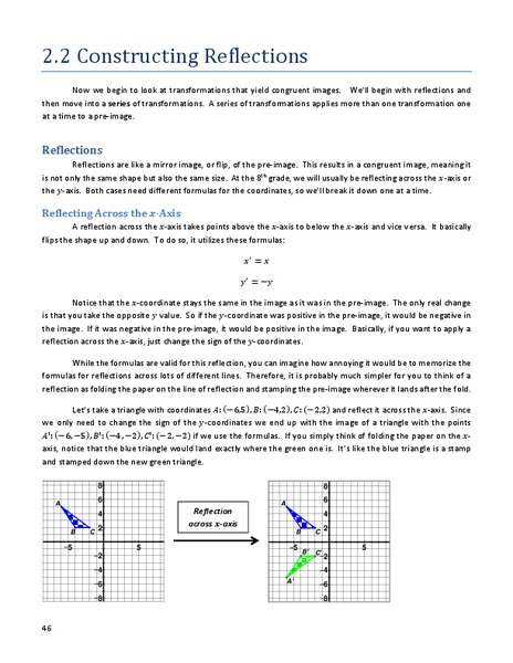 Constructing Reflections Handout