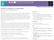 Creativity in Algorithms Lesson Plan