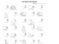 Fun Math Worksheet: Multiple Digit Subtraction 6 Worksheet