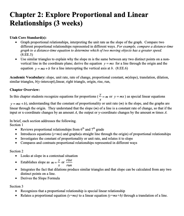 Explore Proportional and Linear Relationships Workbook