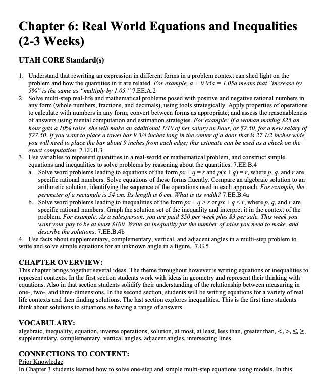 Real World Equations and Inequalities Workbook