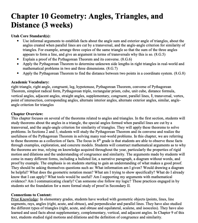 Geometry: Angles, Triangles, and Distance Workbook