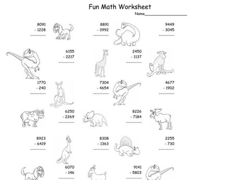 Fun Math Worksheet: Subtraction Worksheet