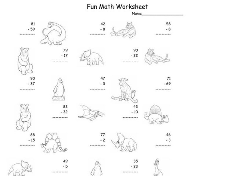 Fun Math Worksheet: Subtraction Worksheet