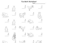 Fun Math: Adding 1-Digit Numbers #3 Worksheet