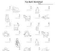 Fun Math: Subtract Numbers 1-10 Worksheet