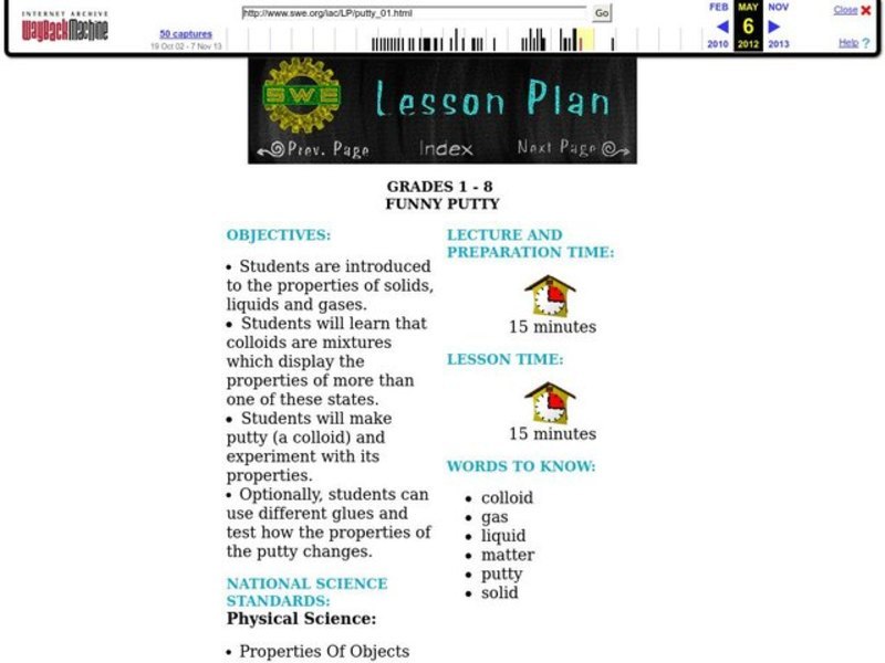 Funny Putty Lesson Plan
