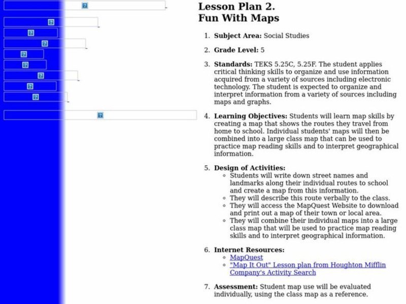 FUN WITH MAPS Lesson Plan
