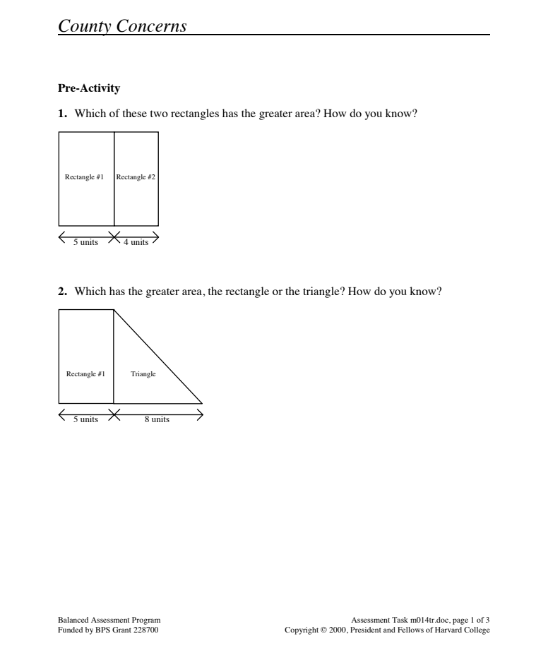 County Concerns Assessment
