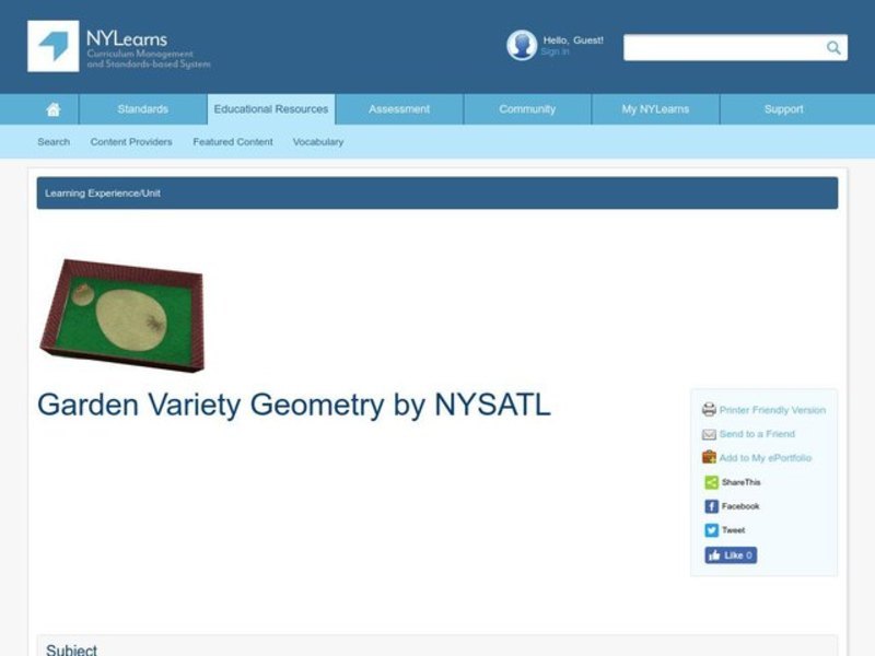 Garden Variety Geometry Lesson Plan