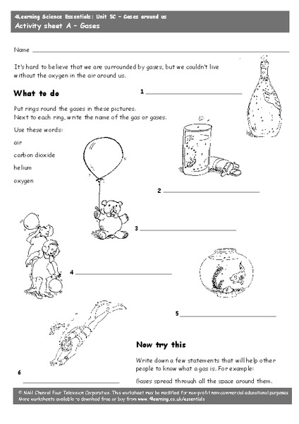 Gases Around Us Worksheet
