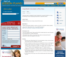 Using Rhythm Instruments to Tell a Story Lesson Plan