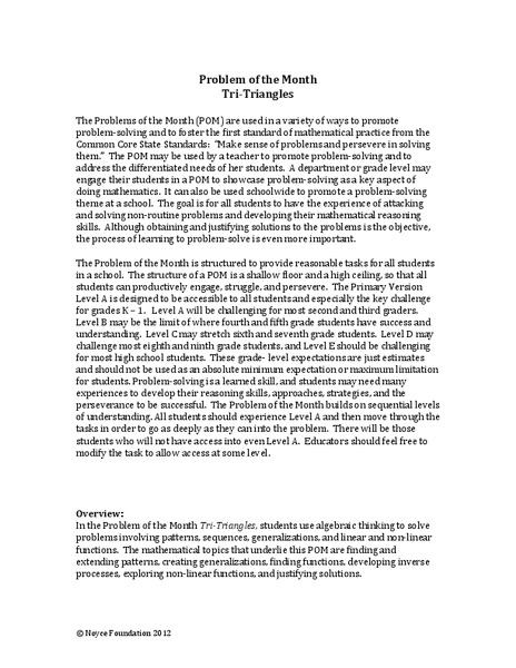 Tri-Triangles Activity