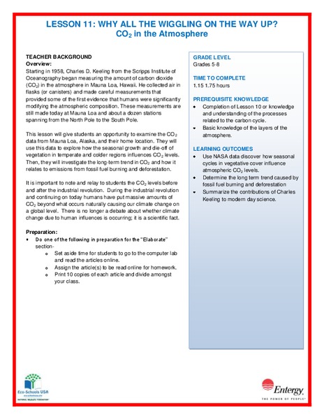 Why All the Wiggling on the Way Up? CO2 in the Atmosphere Lesson Plan