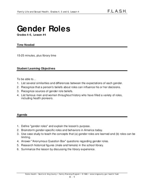 Gender Roles Lesson Plan
