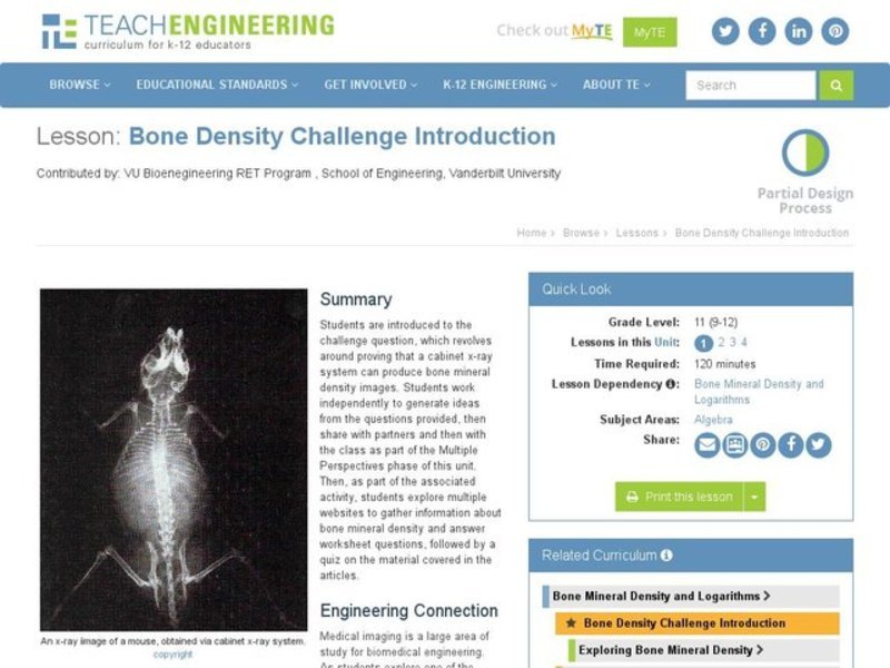 Bone Density Challenge Introduction Lesson Plan