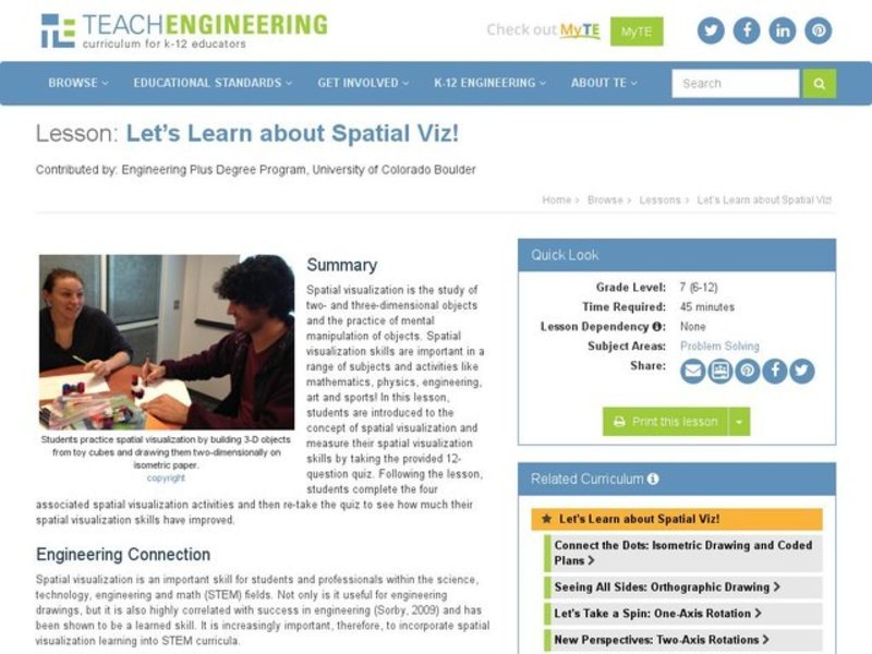Let's Learn About Spatial Viz! Lesson Plan