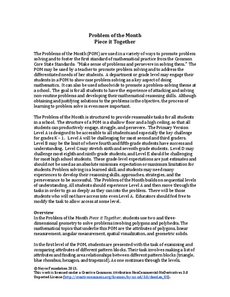 Piece it Together Activity