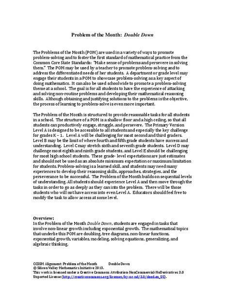 Double Down Activity