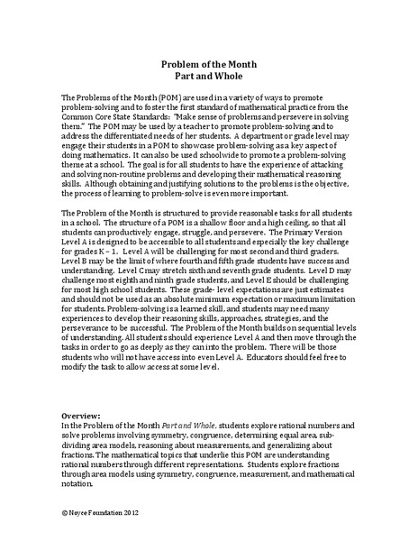 Part and Whole Activity