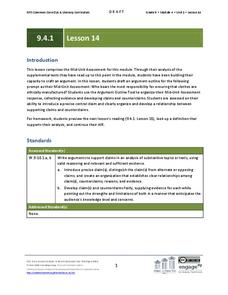 Grade 9 ELA Module 4, Unit 1, Lesson 14 Lesson Plan