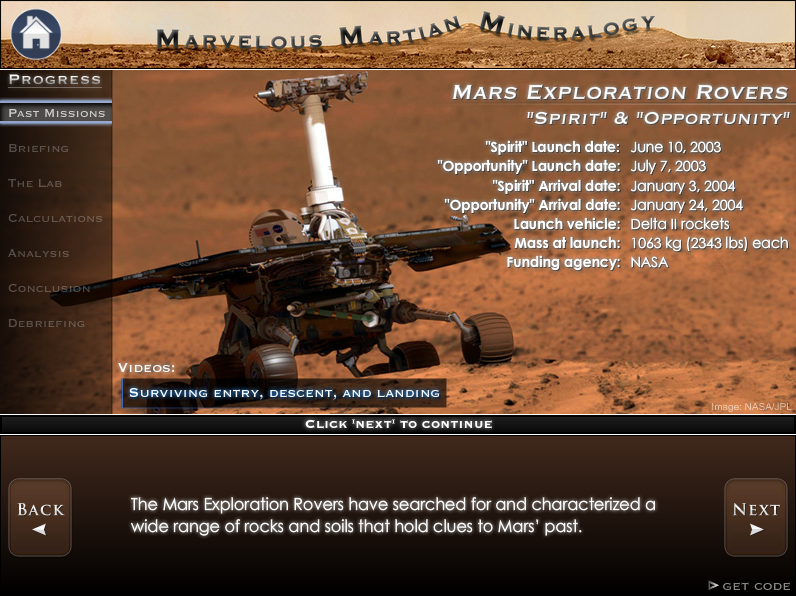 Marvelous Martian Mineralogy Interactive