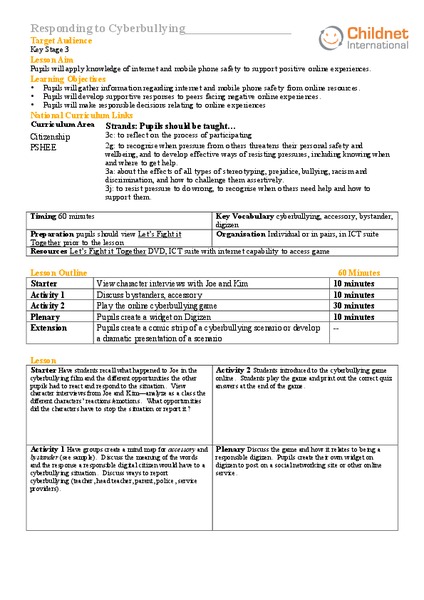 Responding to Cyberbullying Interactive