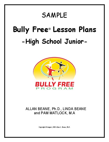 Bully Free Lesson Plans—11th Grade Lesson Plan