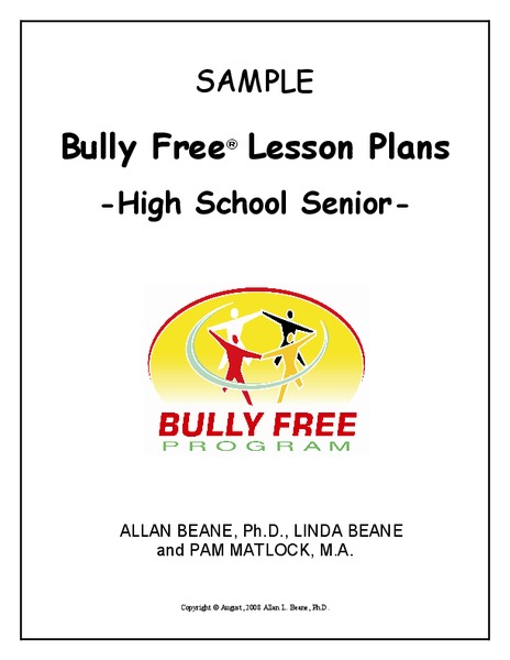 Bully Free Lesson Plans—12th Grade Lesson Plan