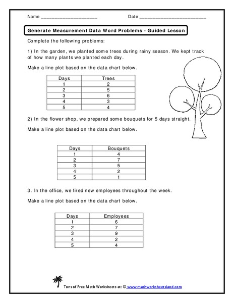 Generate Measurement Data Word Problems Worksheet