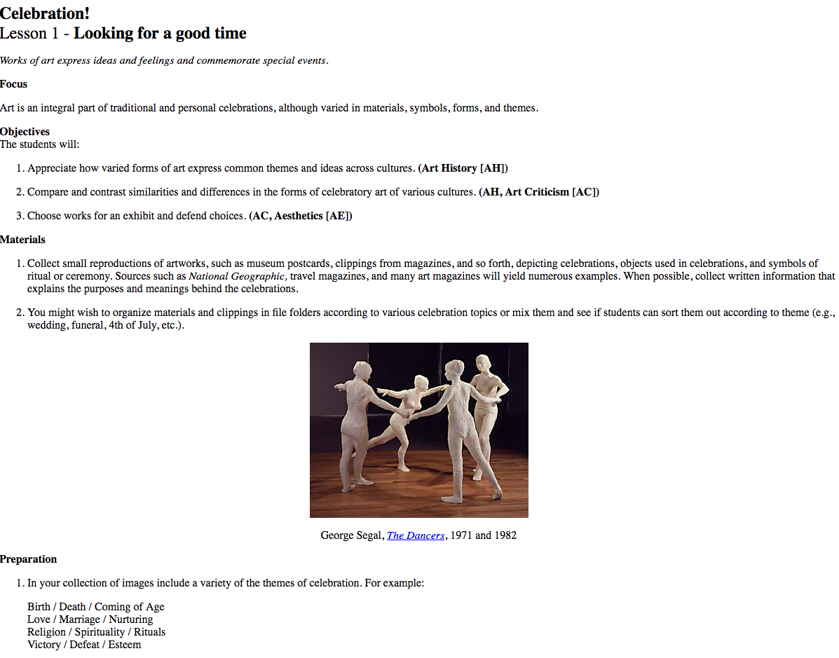 Celebration! Lesson Plan