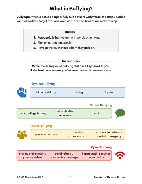 What is Bullying? Handout