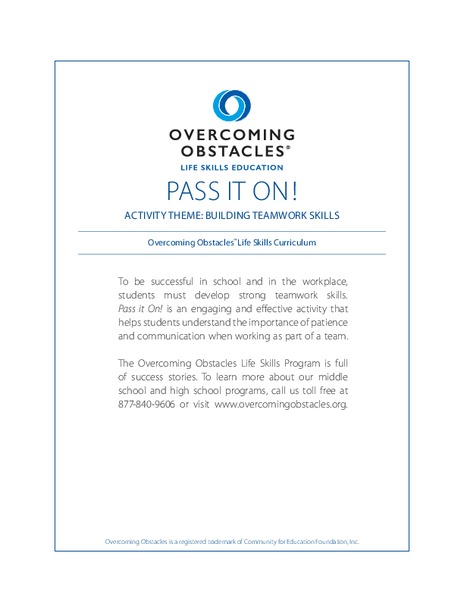 Pass It On! Activity