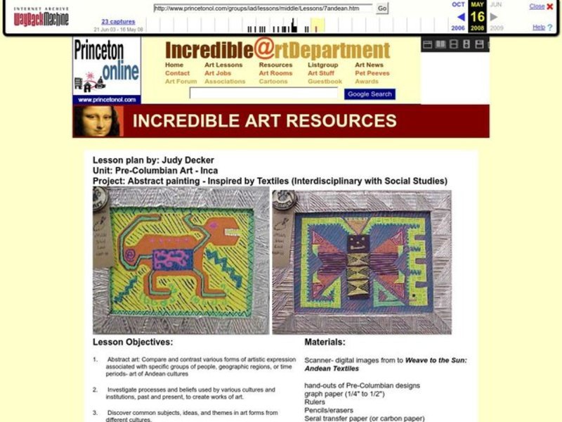 Abstract painting - Inspired by Textiles Lesson Plan