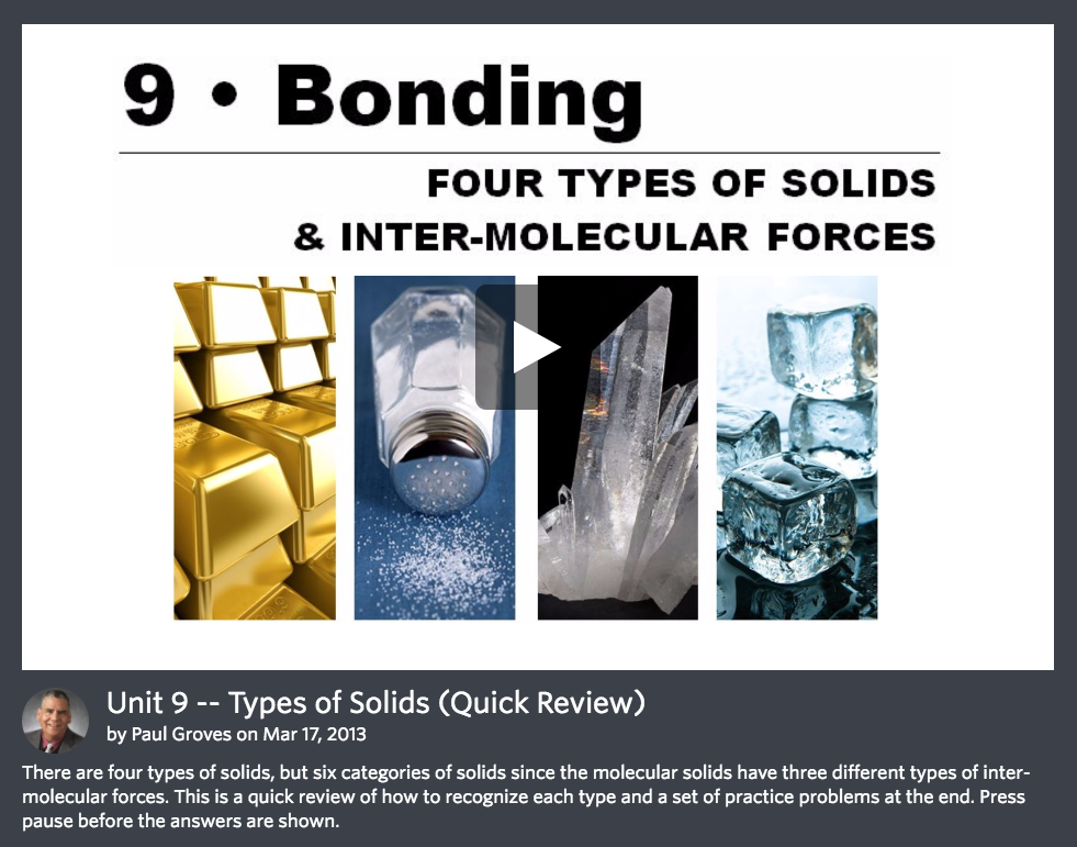 Types of Solids Instructional Video