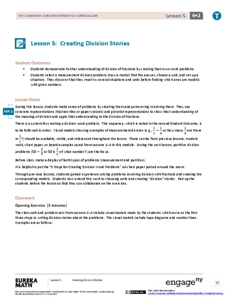 Creating Division Stories Lesson Plan