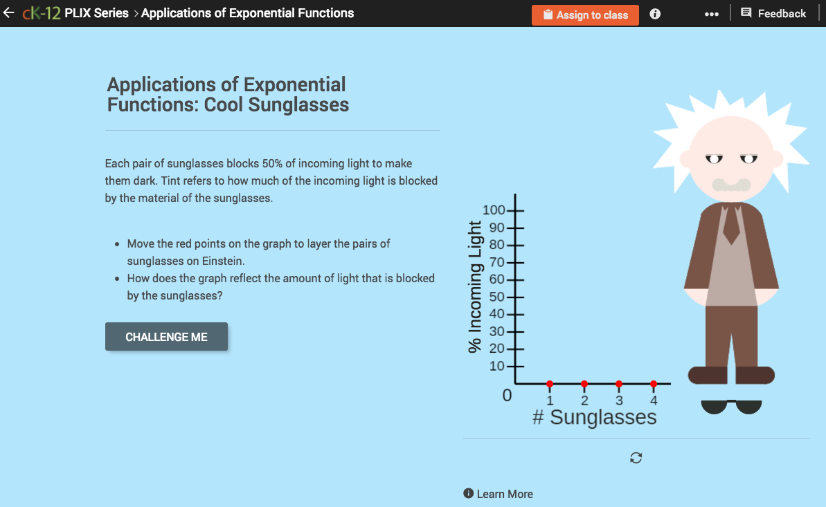 Exponential Decay: Cool Sunglasses Interactive