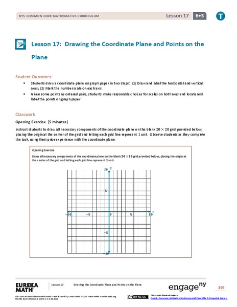 Drawing the Coordinate Plane and Points on the Plane Lesson Plan
