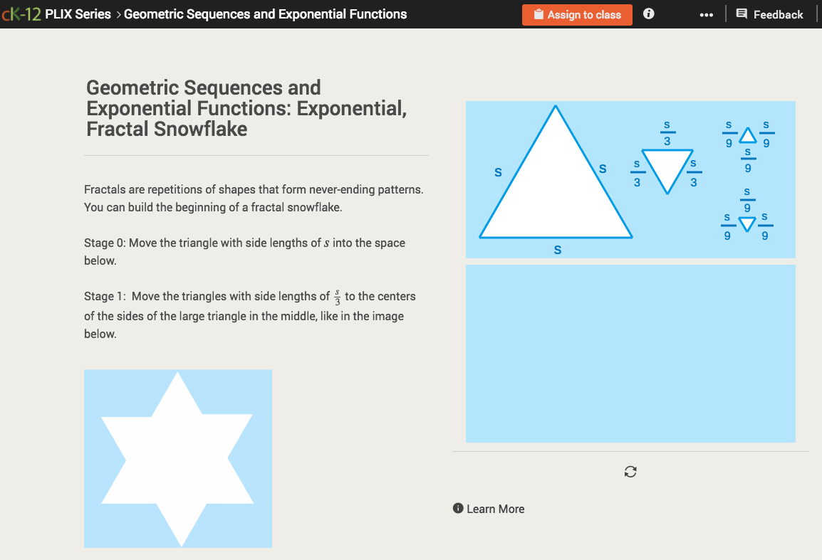 Exponential Growth: Exponential, Fractal Snowflakes Interactive