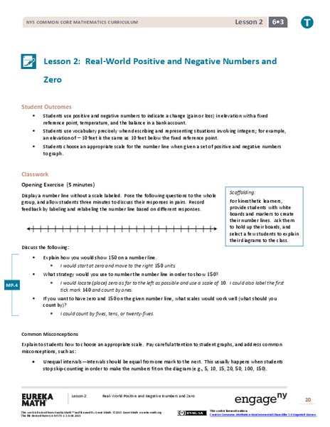 Real-World Positive and Negative Numbers and Zero Lesson Plan