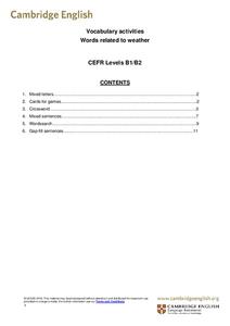 Words Related to Weather: Vocabulary Activities Worksheet