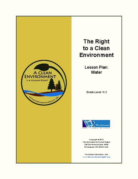 The Right to a Clean Environment: Water Lesson Plan