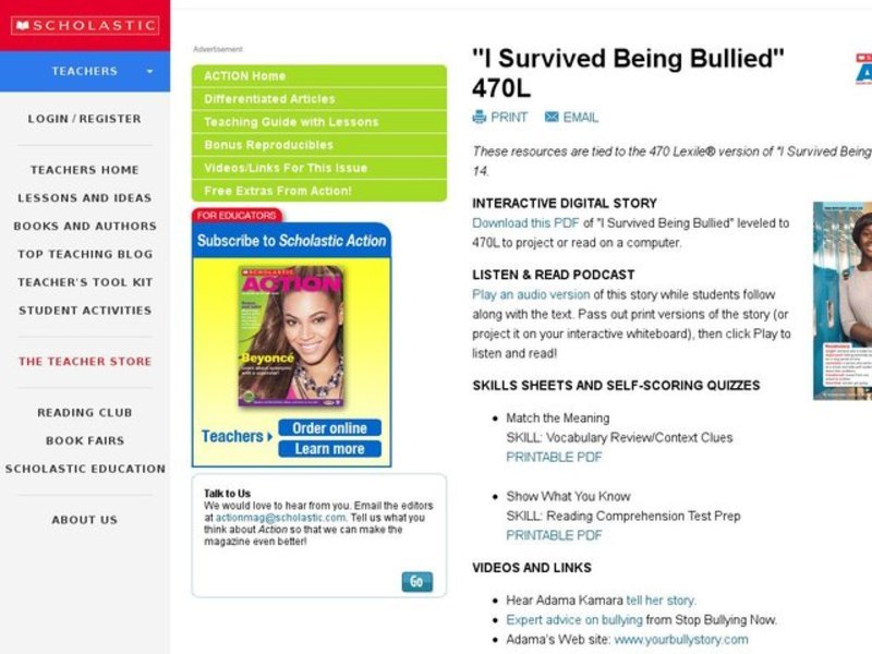 I Survived Being Bullied Activity