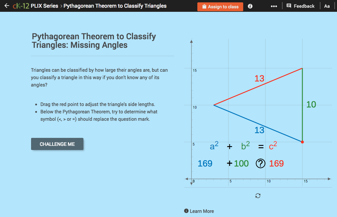 Pythagorean Theorem to Classify Triangles: Missing Angles Interactive