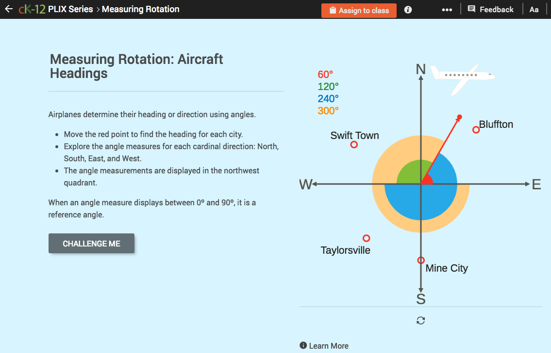 Measuring Rotation: Aircraft Headings Interactive