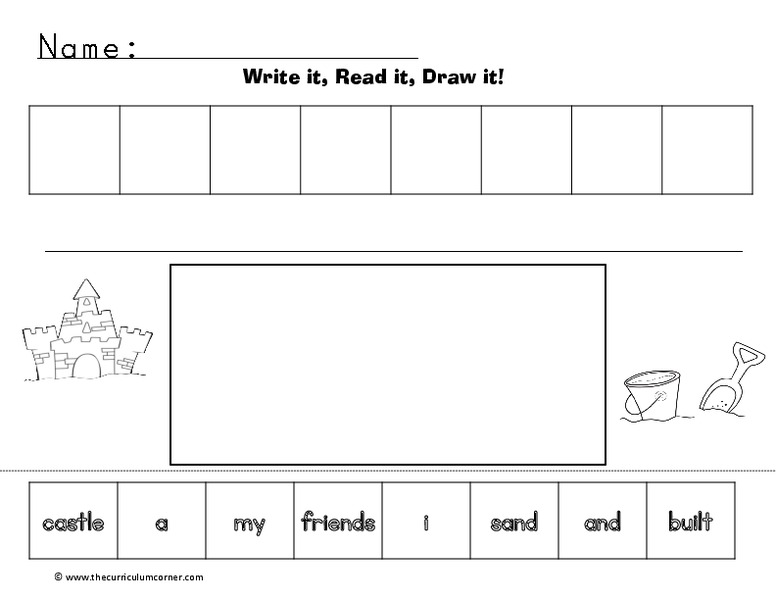 Beach Write it, Read it, Draw it! Printables